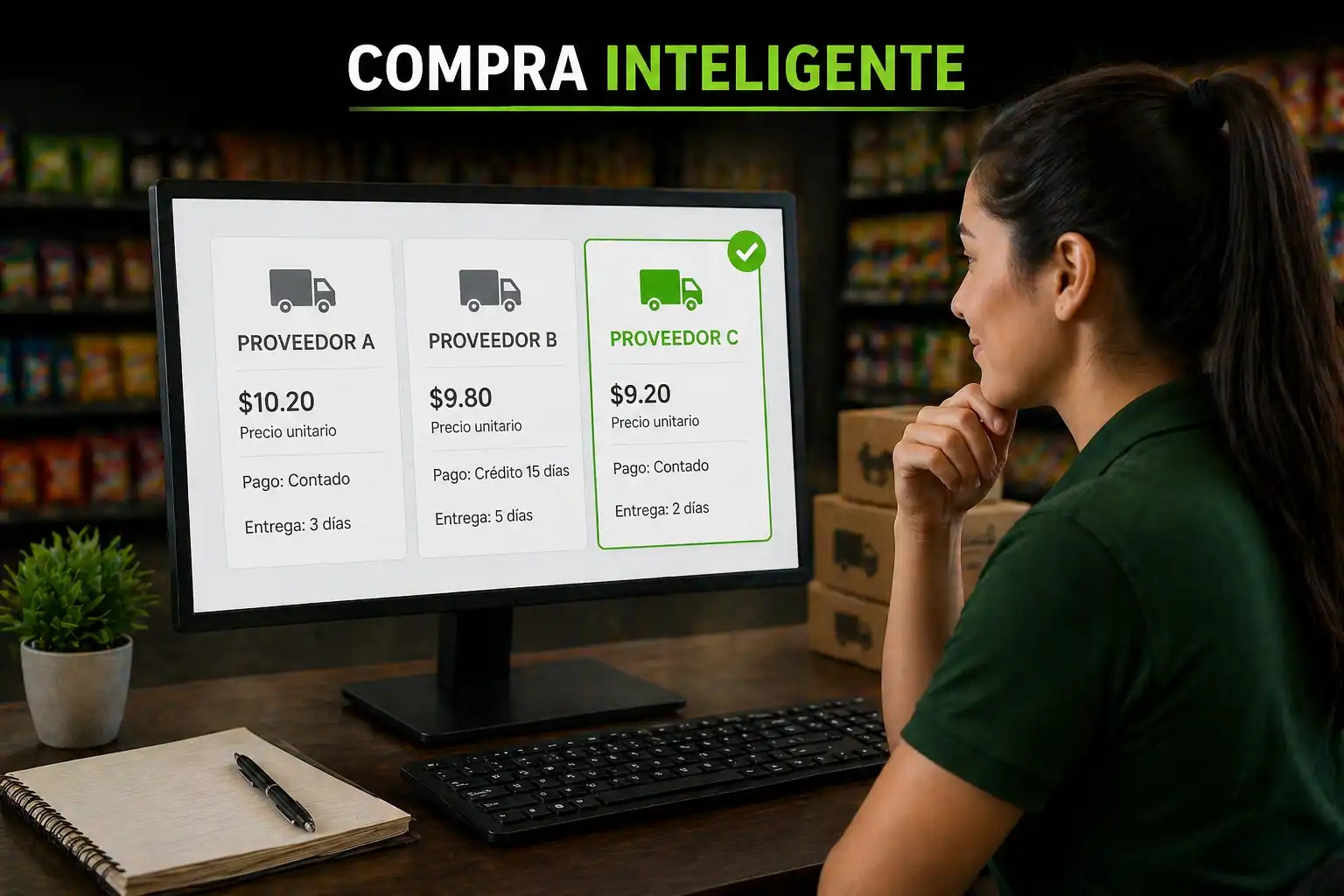 Compra inteligente en tienda de abarrotes