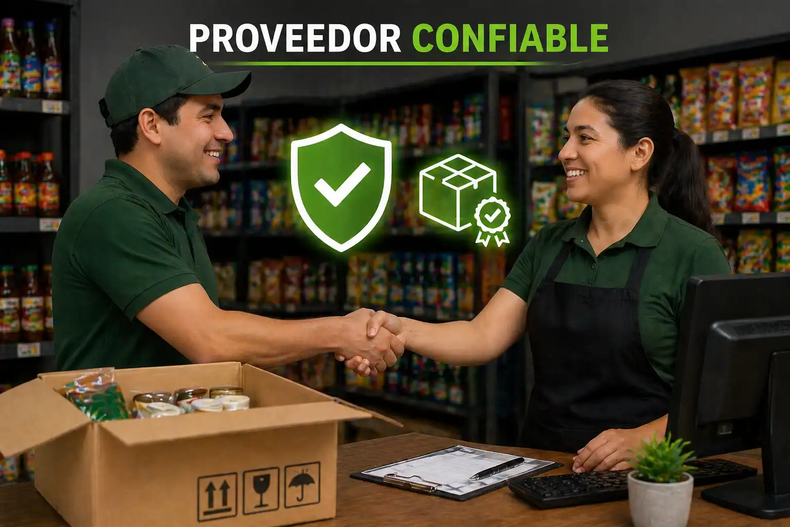 Proveedor confiable en tienda de abarrotes