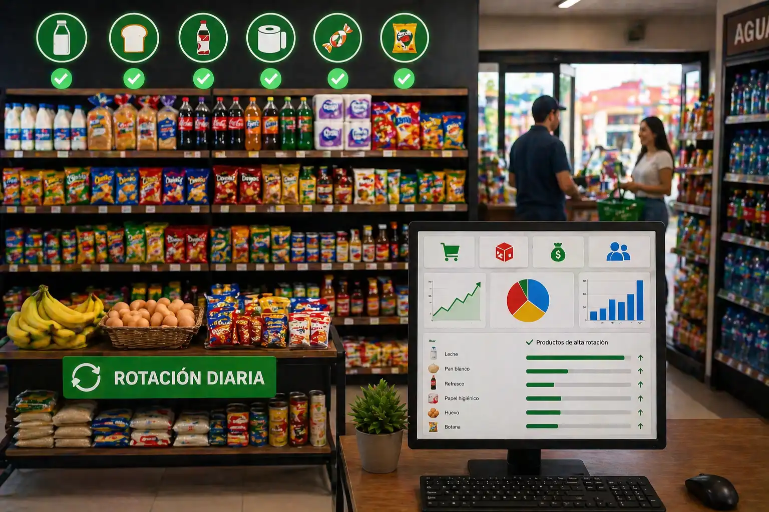 Alta rotación en tienda de abarrotes