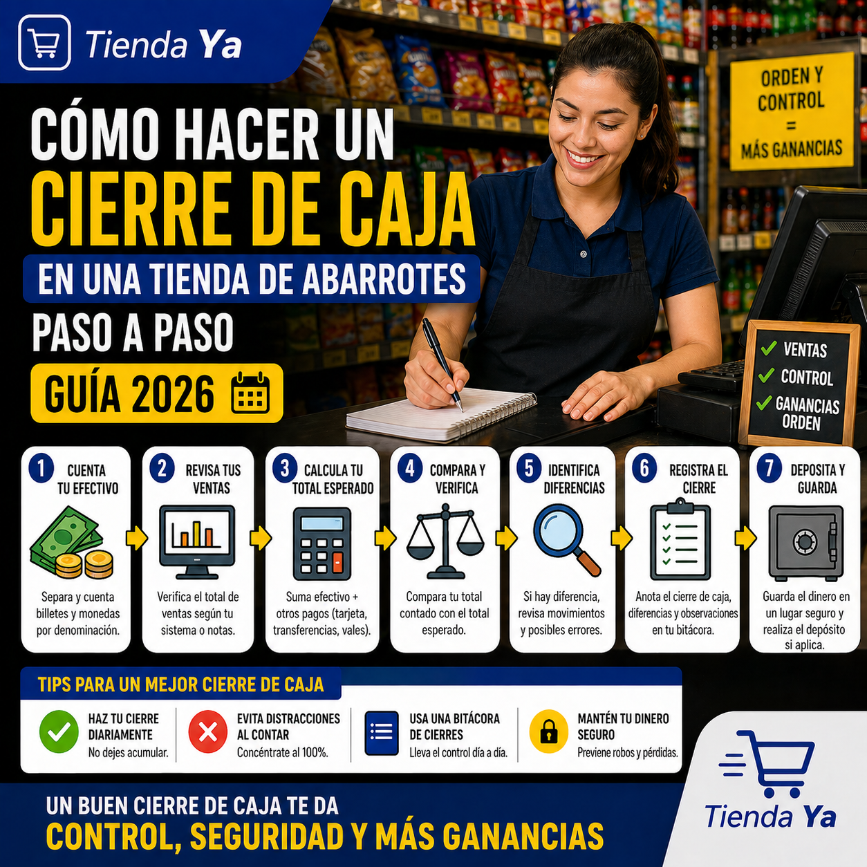 Cómo hacer un cierre de caja en una tienda