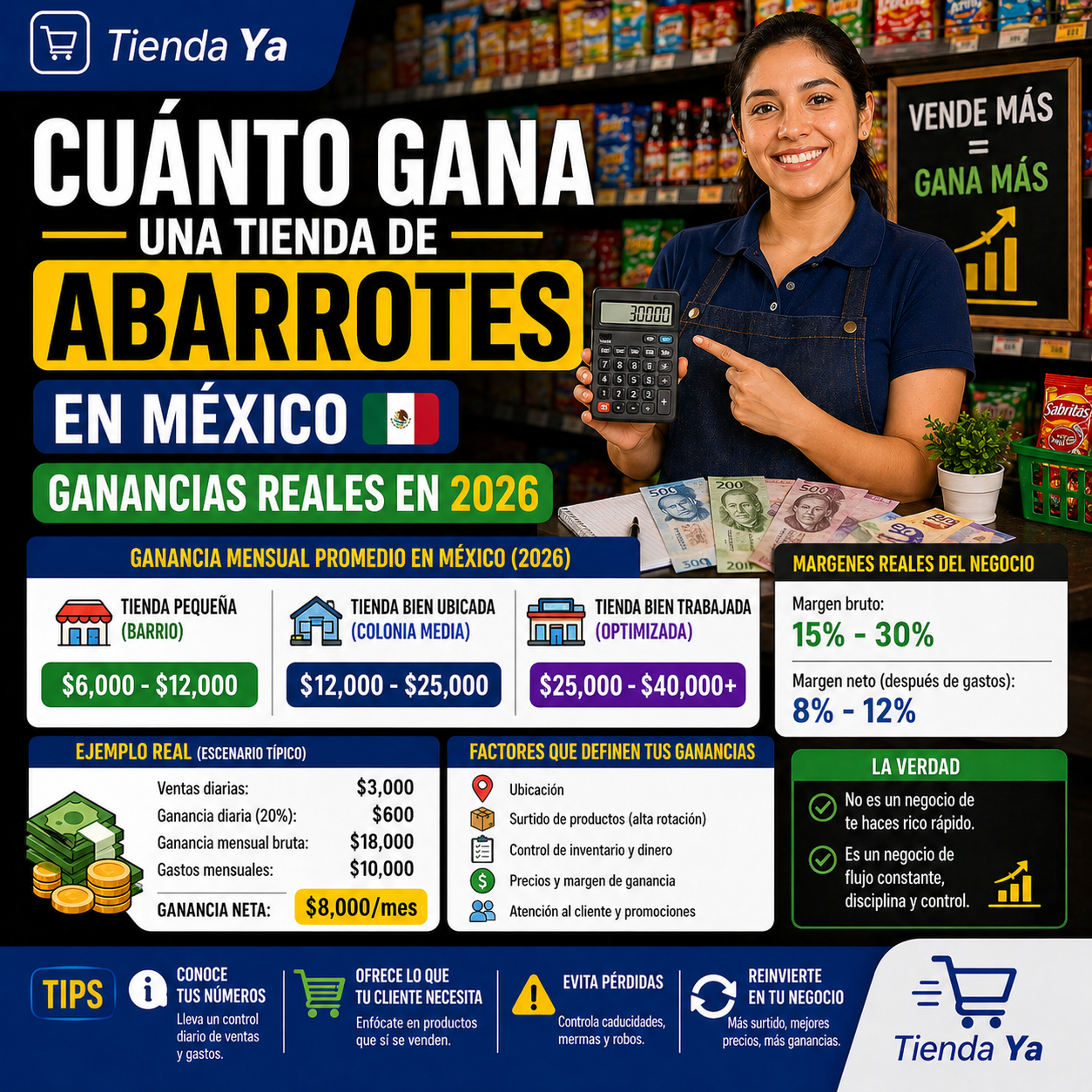 Cuánto gana una tienda de abarrotes en México