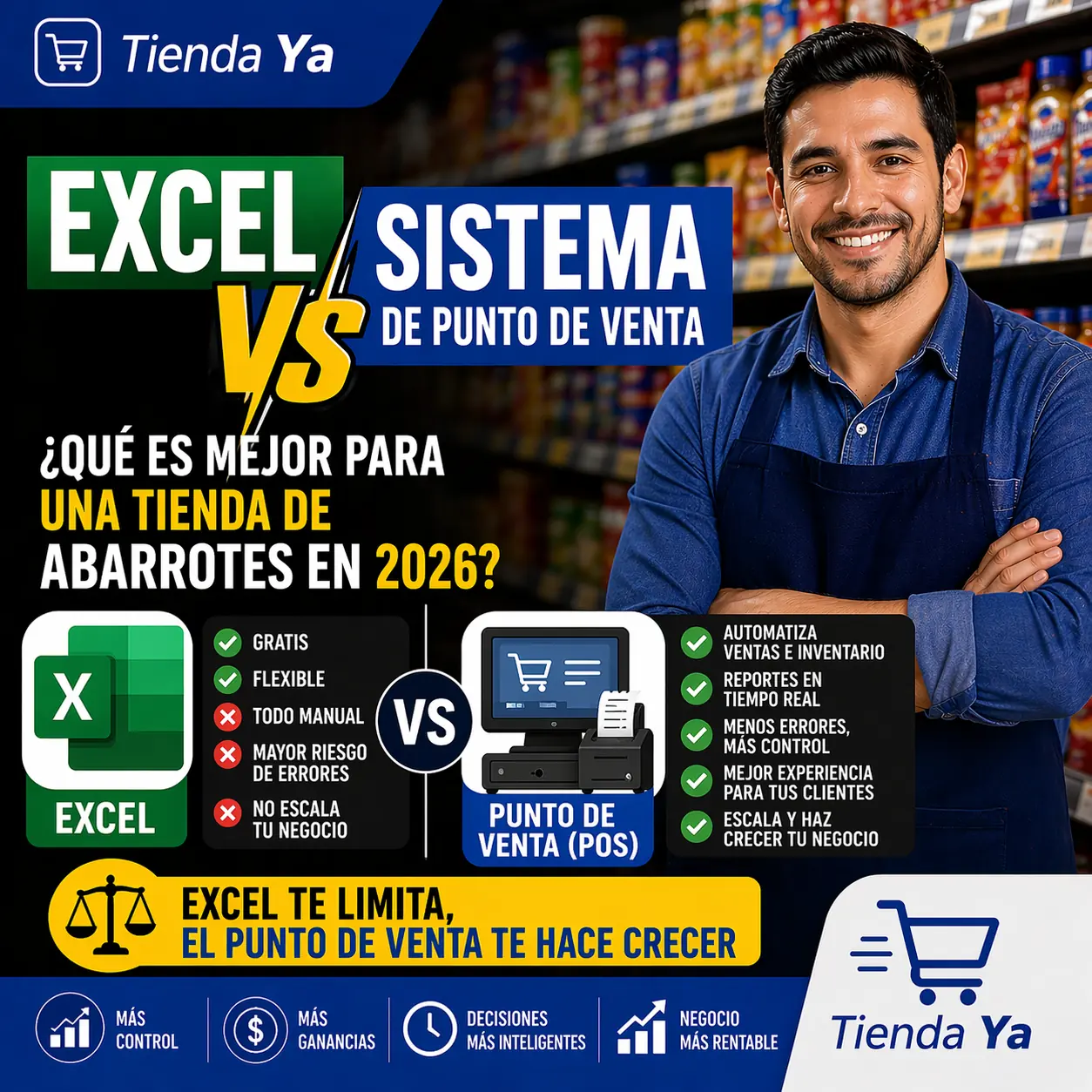 Excel vs sistema de punto de venta para tienda de abarrotes