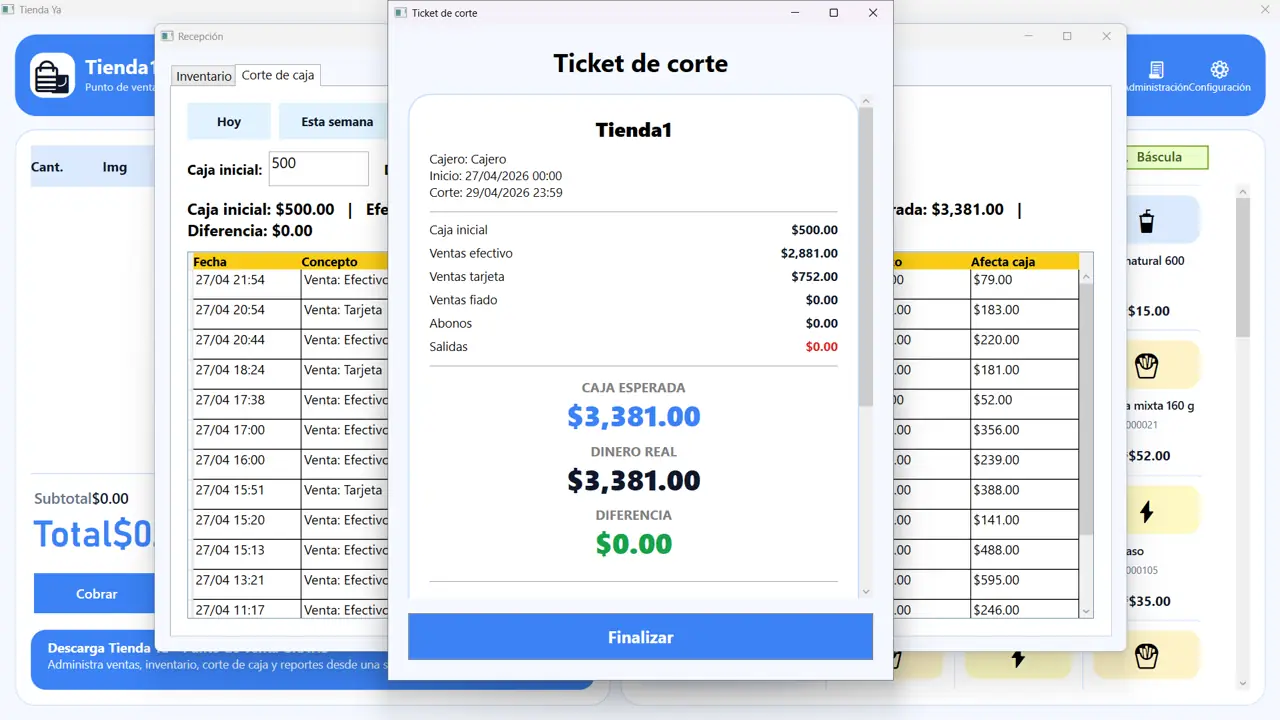 Control del dinero en tienda de abarrotes