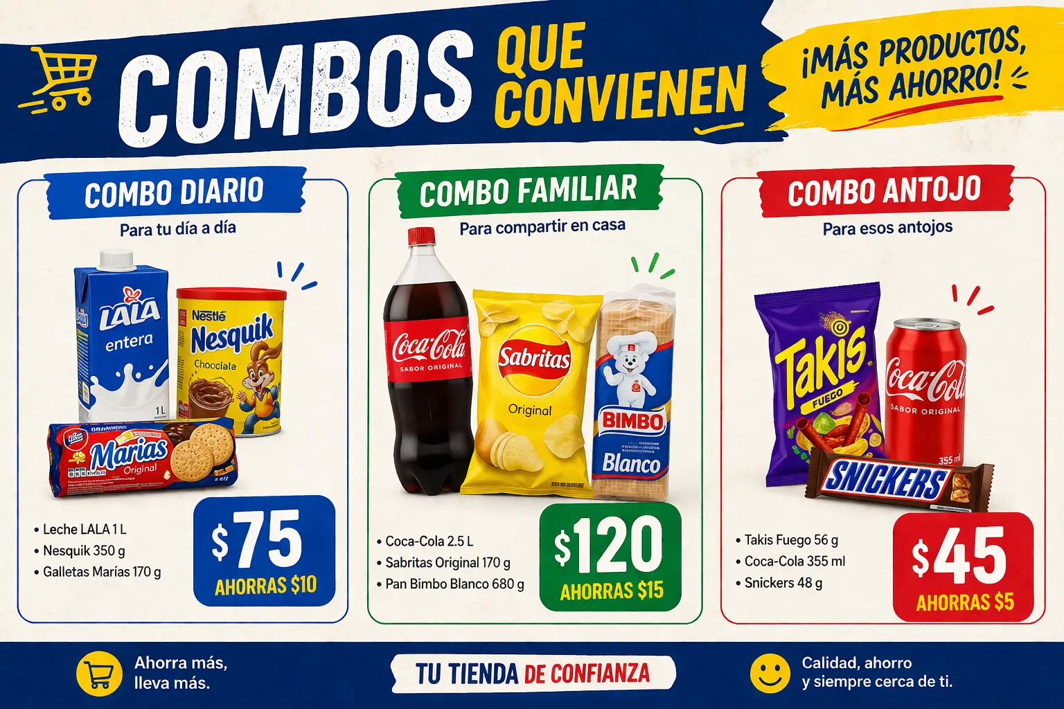 Promociones simples en tienda de abarrotes